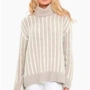 Tuckernuck turtleneck sweater oatmeal ivory stripe